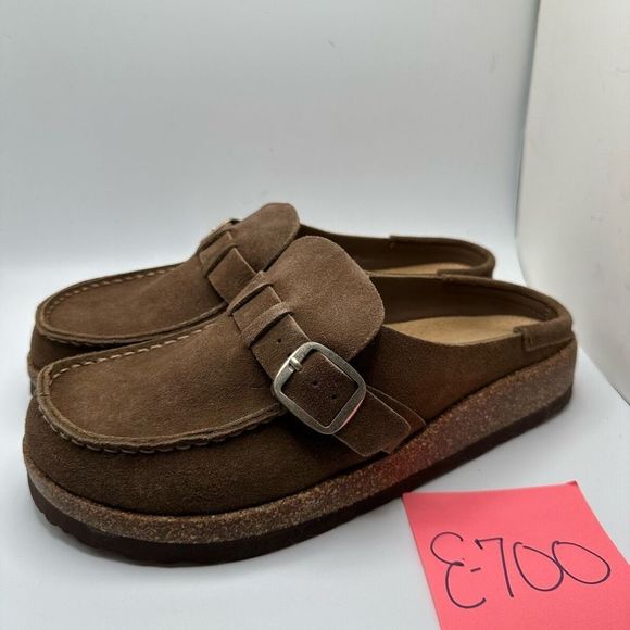 CUSHIONAIRE Women's Genuine Leather Cork Footbed Clog with +Comfort 8.5 BROWN - Picture 3 of 7